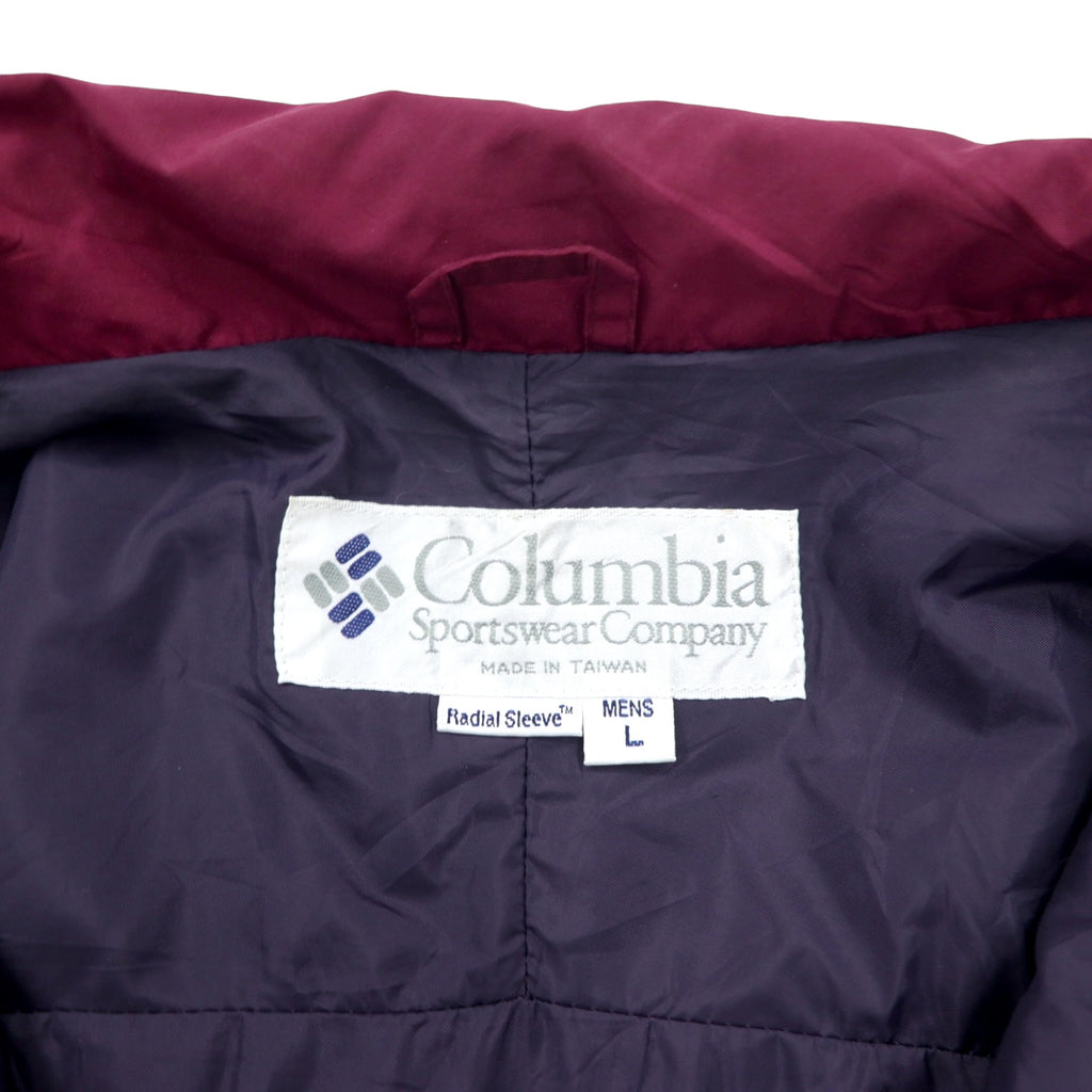 Columbia 90s Sailing Jacket Mountain Parka L Green Purple Nylon Radial Sleeve Drawstring Zip-in-Zip Gizzmo