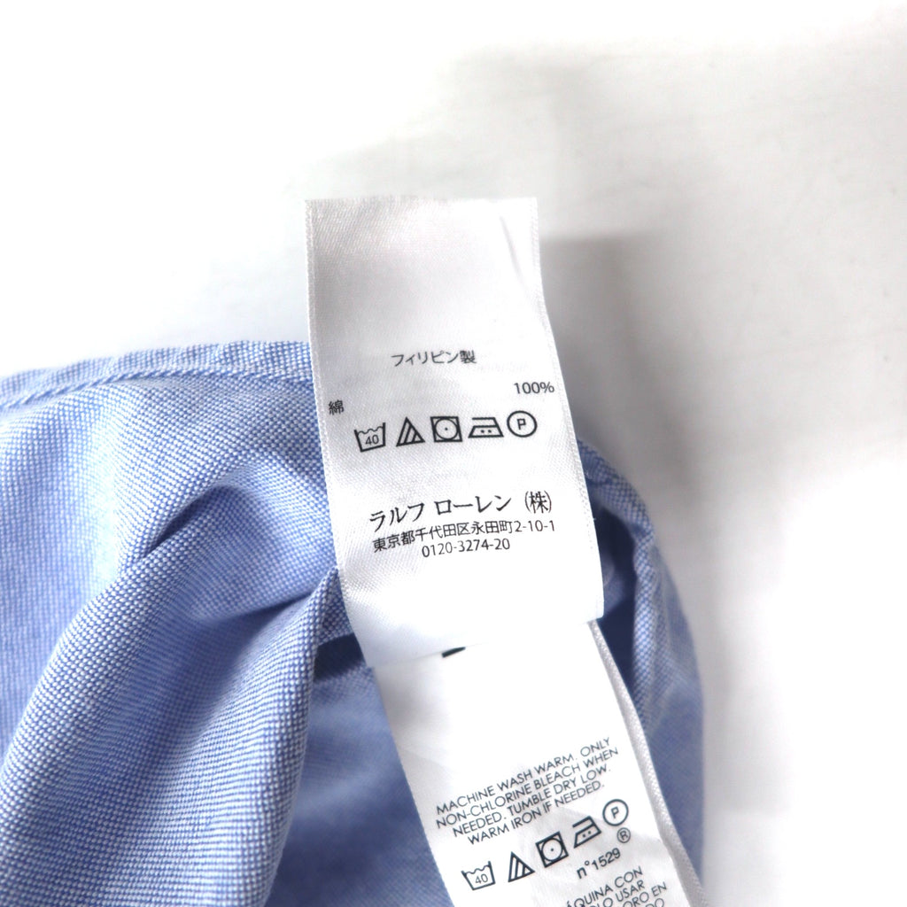 RALPH LAUREN Big Size Classic Fit Oxford Button Down Shirt 4XL Blue Cotton Small Pony Embroidery