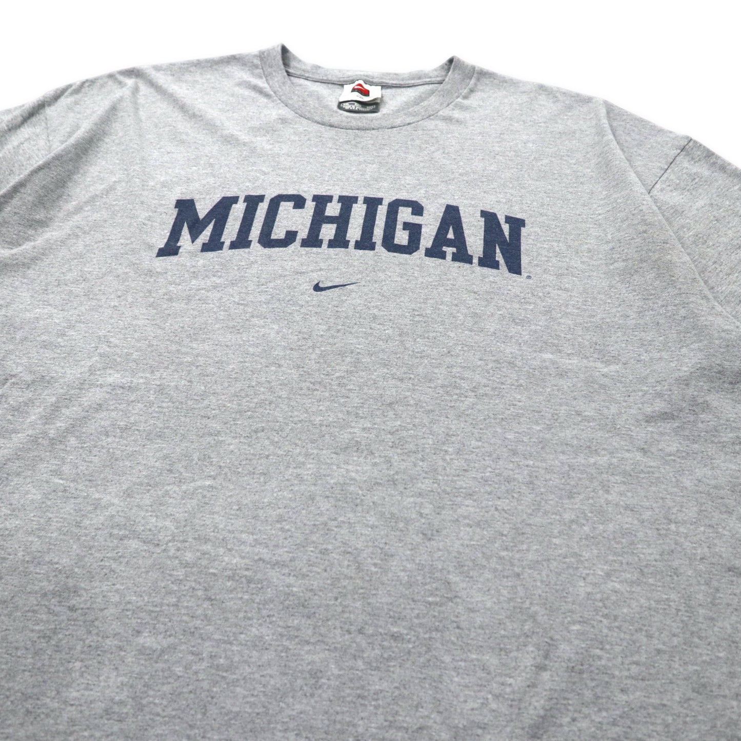 NIKE TEAM 00年代 カレッジプリントTシャツ XXL グレー コットン MICHIGAN ビッグサイズ