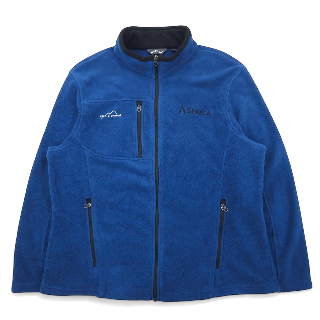 日本然リトテ-古着オンライン-Eddie Bauer フルジップ フリースジャケット XL ブルー ポリエステル SENECA US企業 ワンポイント 刺繍 EB200-Eddie Bauer Full Zip Fleece Jacket XL Blue Polyester SENECA US Company One Point Embroidery EB200