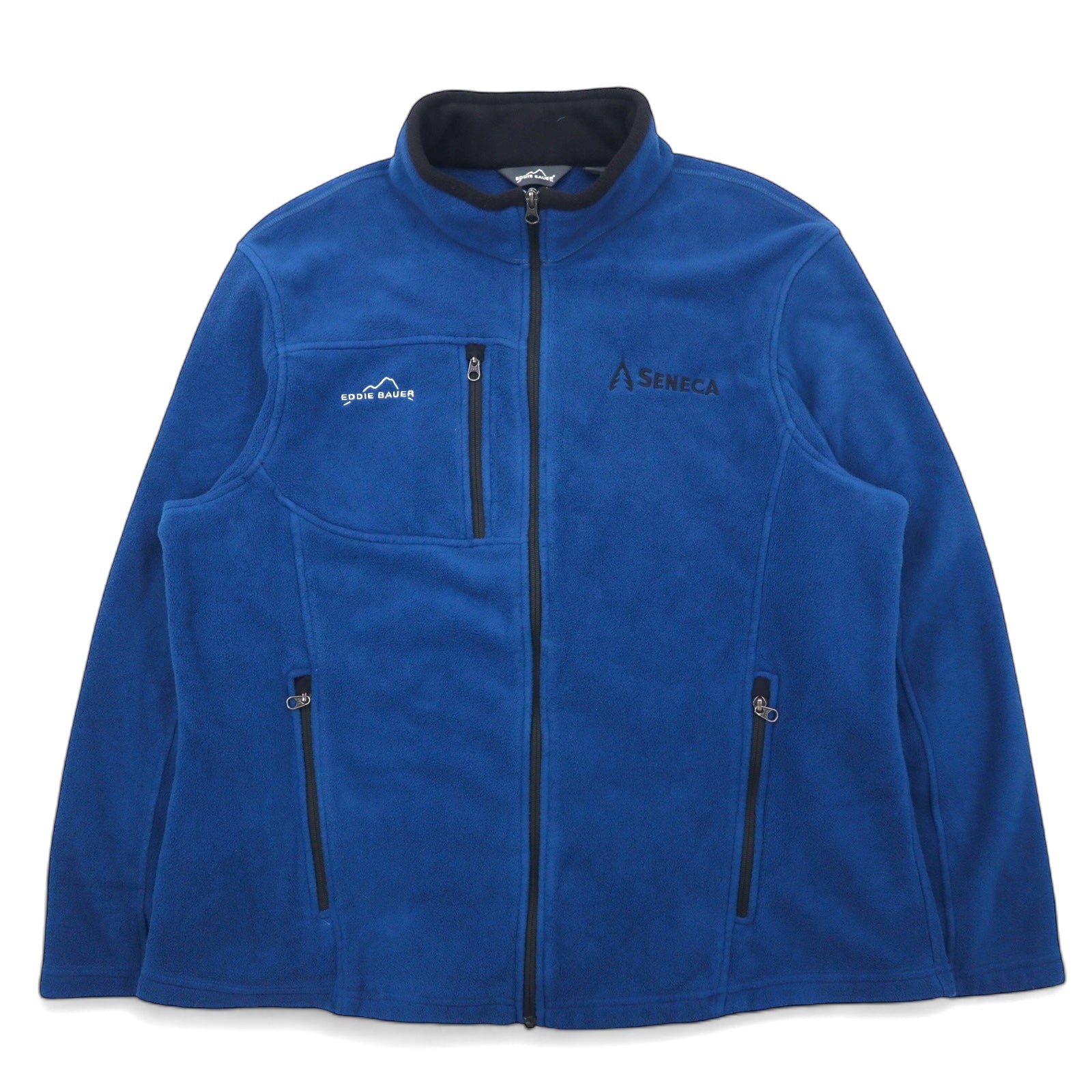 日本然リトテ-古着オンライン-Eddie Bauer フルジップ フリースジャケット XL ブルー ポリエステル SENECA US企業 ワンポイント 刺繍 EB200-Eddie Bauer Full Zip Fleece Jacket XL Blue Polyester SENECA US Company One Point Embroidery EB200