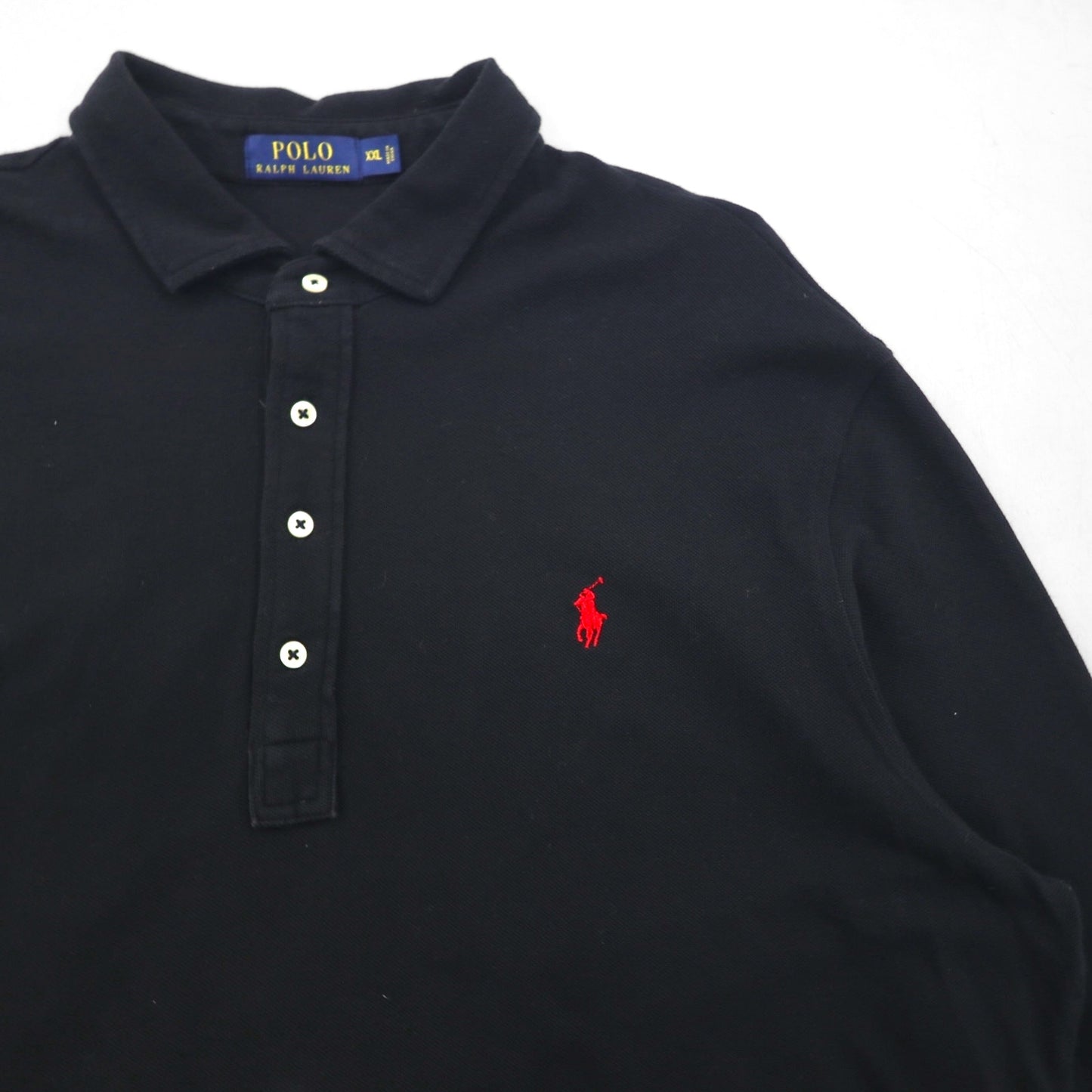 Polo Ralph Lauren Oversized Long Sleeve Rugby Shirt, Size 2XL, Black, Pique, Small Pony Embroidery