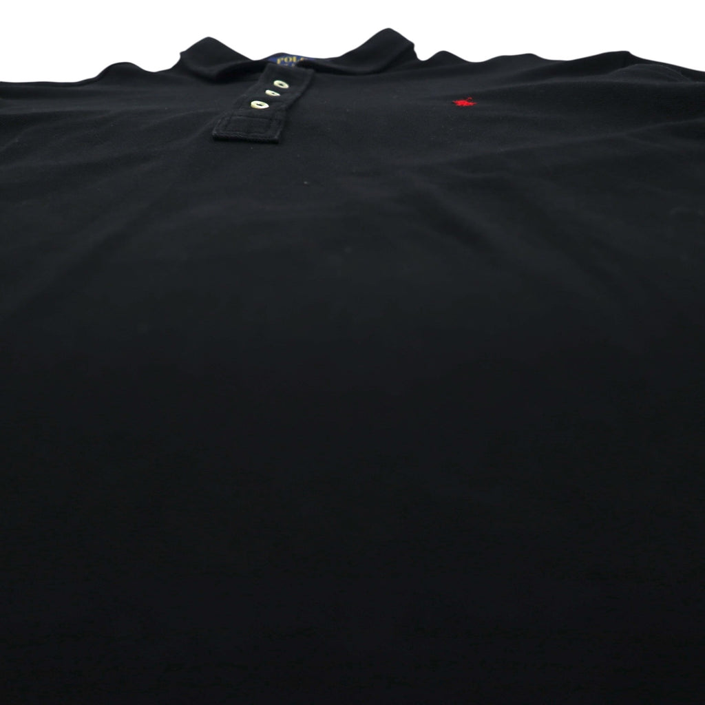 Polo Ralph Lauren Oversized Long Sleeve Rugby Shirt, Size 2XL, Black, Pique, Small Pony Embroidery