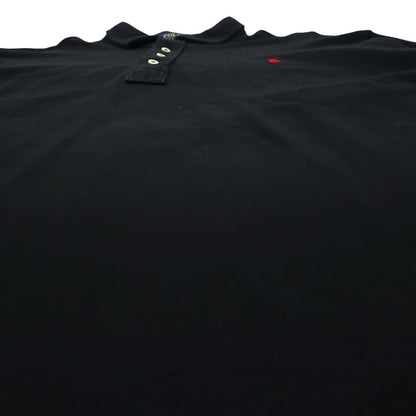 Polo Ralph Lauren Oversized Long Sleeve Rugby Shirt, Size 2XL, Black, Pique, Small Pony Embroidery