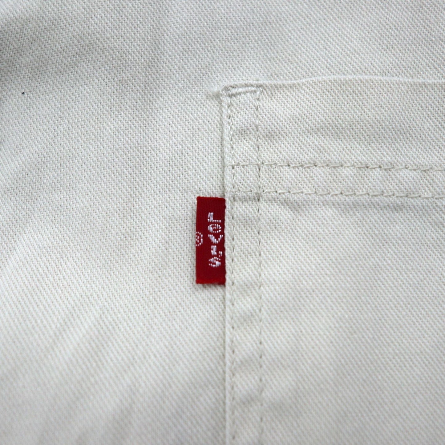 LEVI'S JEANS 00s Chino Work Shirt 2XL Beige Cotton Metal Buttons Big Size