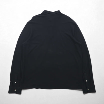 Polo Ralph Lauren Oversized Long Sleeve Rugby Shirt, Size 2XL, Black, Pique, Small Pony Embroidery