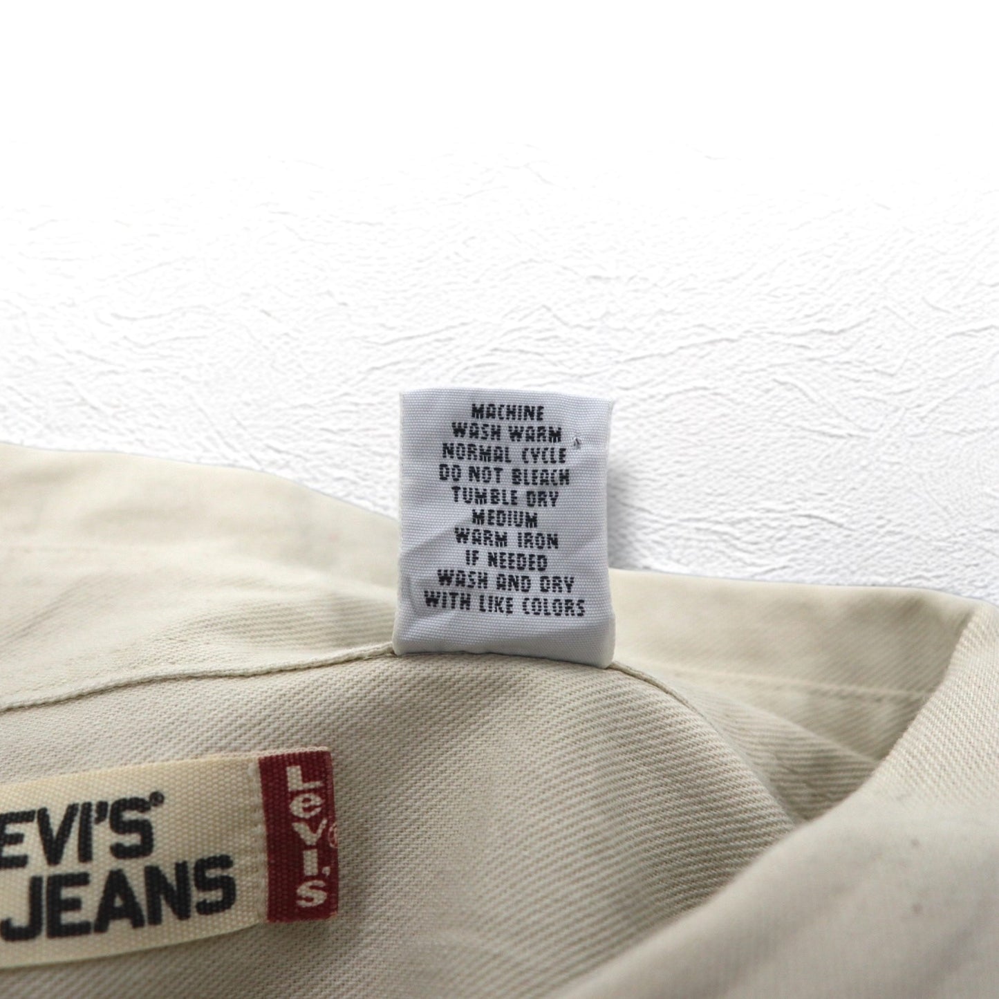 LEVI'S JEANS 00年代 チノ ワークシャツ 2XL ベージュ コットン メタルボタン ビッグサイズ