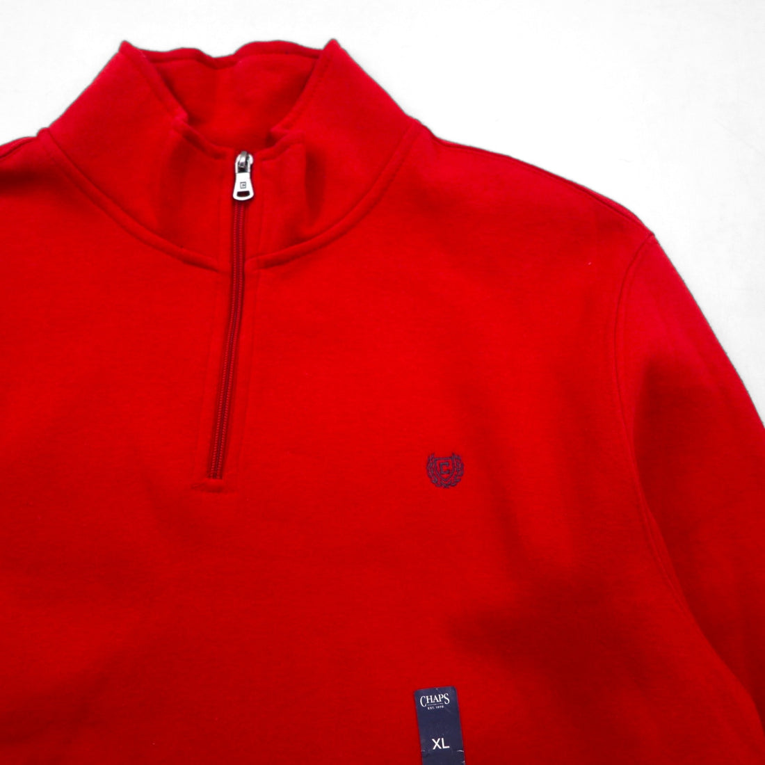 CHAPS RALPH LAUREN Half-Zip Sweatshirt, XL, Red, "THE EVERYDAY FLEECE," Unused