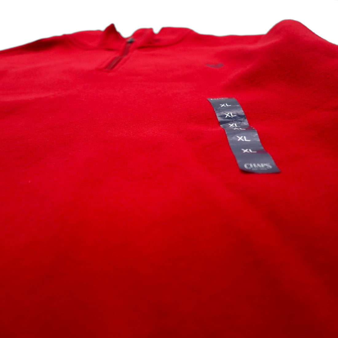 CHAPS RALPH LAUREN Half-Zip Sweatshirt, XL, Red, "THE EVERYDAY FLEECE," Unused