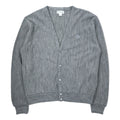 日本然リトテ-古着オンライン-IZOD USA製 90年代 アクリルニット カーディガン L グレー ワンポイントロゴ刺繍-IZOD USA Made 90's Acrylic Knit Cardigan L Gray One Point Logo Embroidery