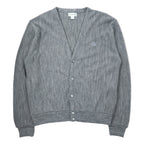 日本然リトテ-古着オンライン-IZOD USA製 90年代 アクリルニット カーディガン L グレー ワンポイントロゴ刺繍-IZOD USA Made 90's Acrylic Knit Cardigan L Gray One Point Logo Embroidery