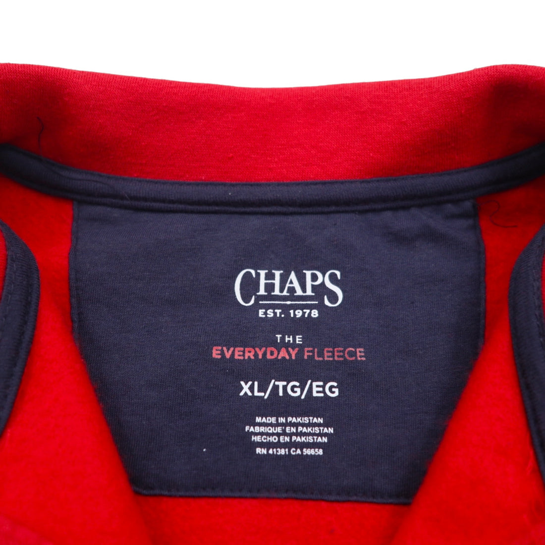 CHAPS RALPH LAUREN Half-Zip Sweatshirt, XL, Red, "THE EVERYDAY FLEECE," Unused