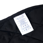 LANDS' END quilted jacket L black polyester detachable hood corduroy collar