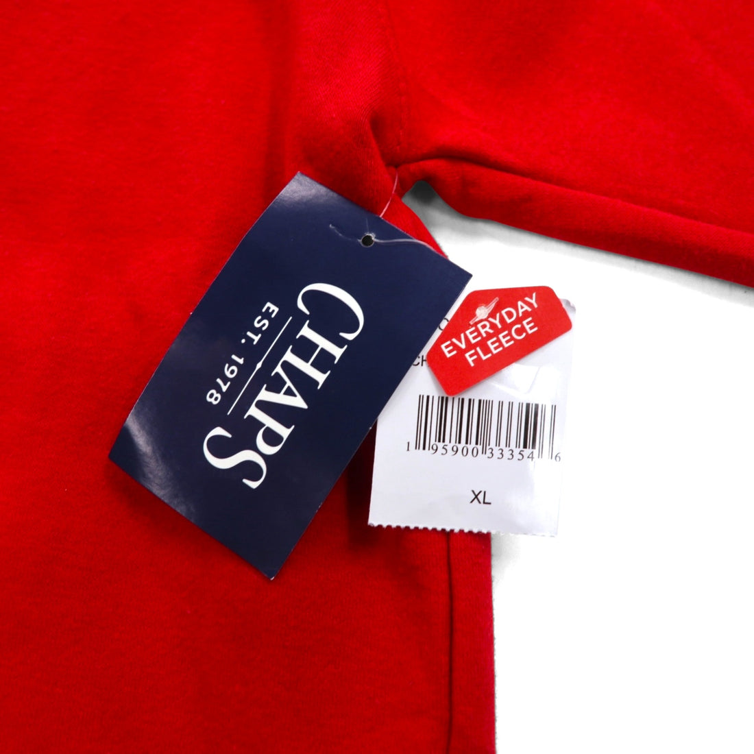 CHAPS RALPH LAUREN Half-Zip Sweatshirt, XL, Red, "THE EVERYDAY FLEECE," Unused