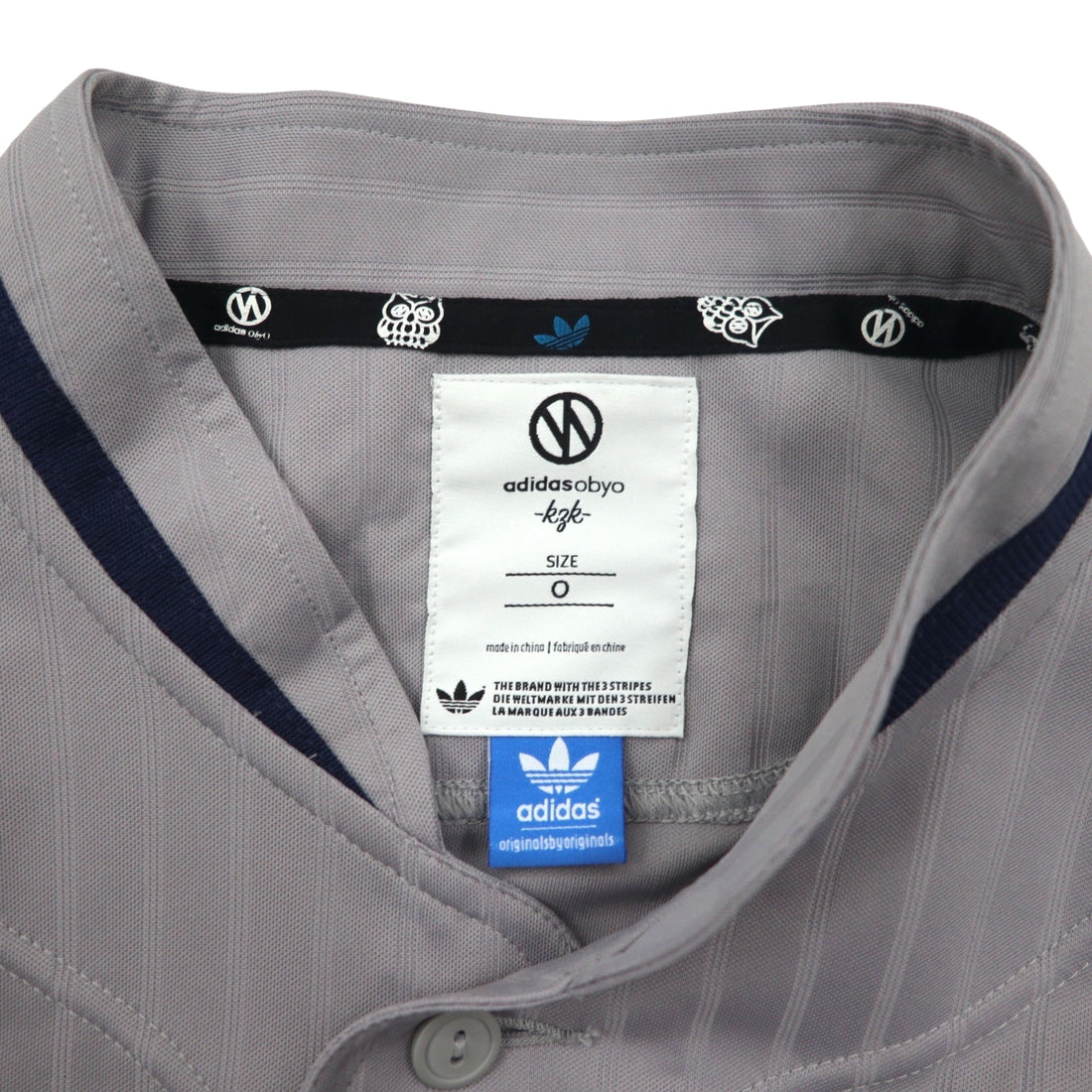 adidas originals × KZK ( Kazuki Kuraishi 倉石一樹 ) ObyO ベースボールシャツ XL グレー ポリエステル NORDEN O17334