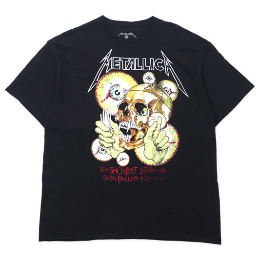 日本然リトテ-古着オンライン-METALLICA メタリカ バンドTシャツ XXL ブラック コットン 両面プリント スカル ビッグサイズ-METALLICA Metallica Band T-Shirt XXL Black Cotton Double -sided Print Skull Big Size