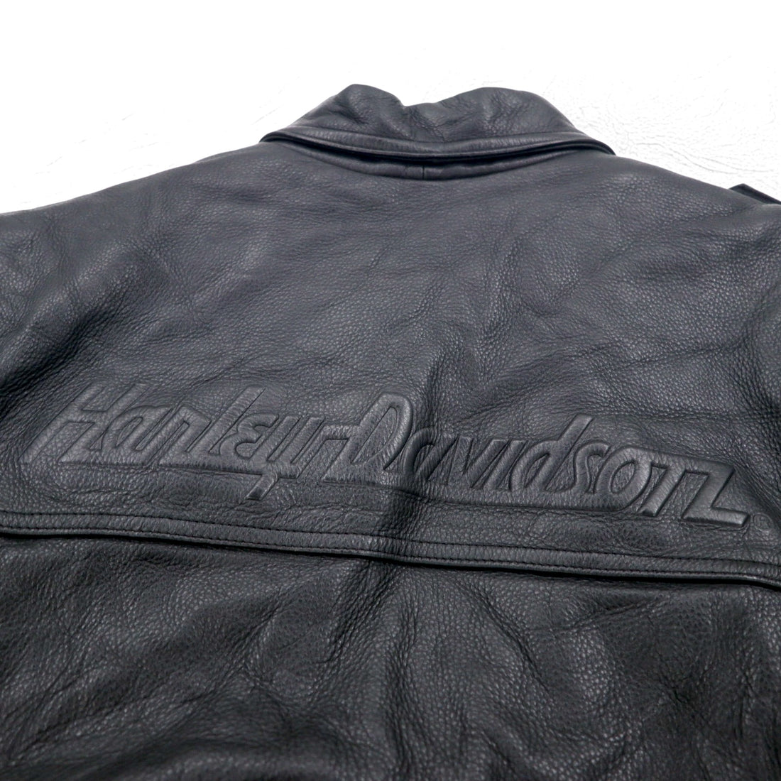 HARLEY DAVIDSON A-2 Leather Flight Bomber Jacket, Military Riders, L, Black, Grained Leather, Removable Liner, Epaulettes