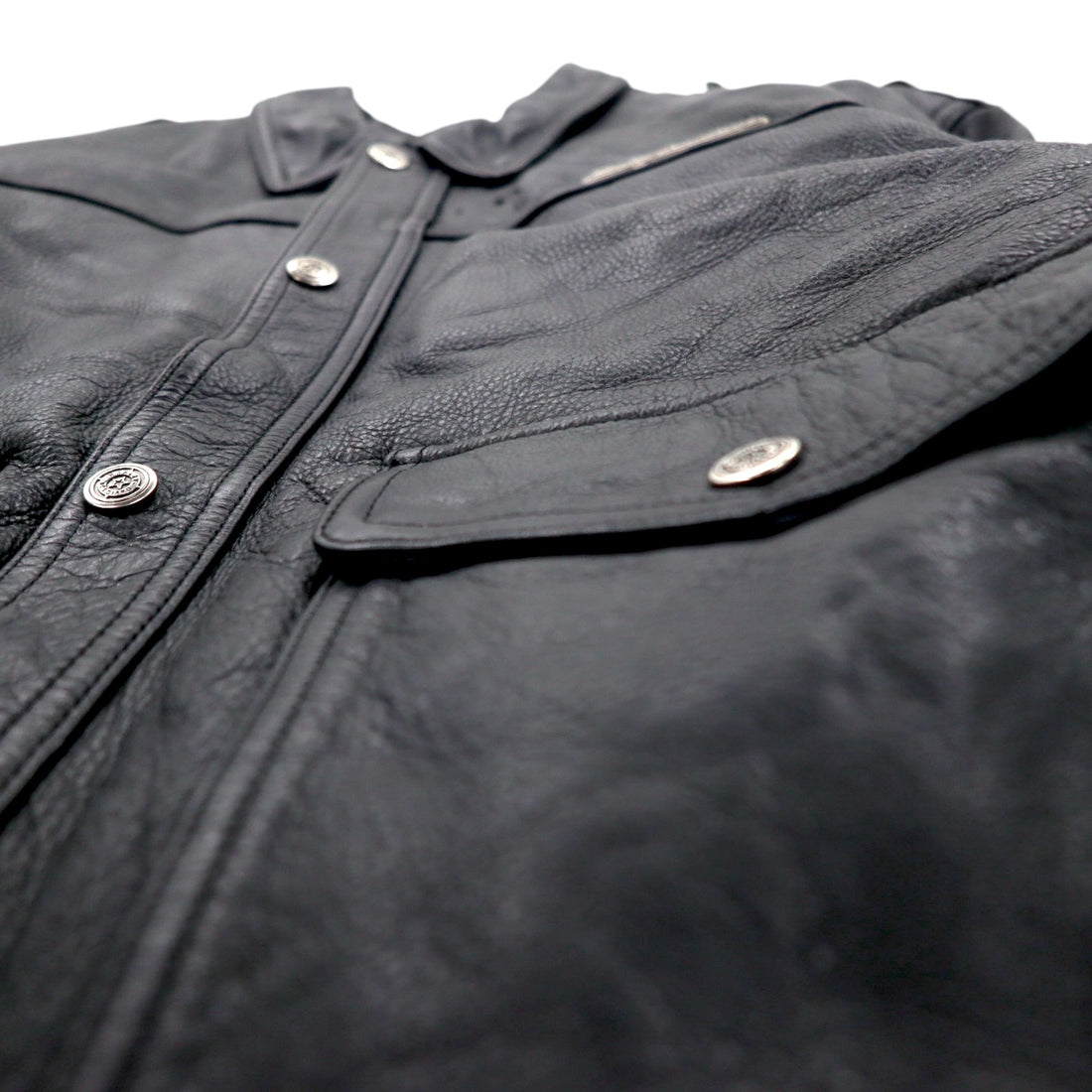 HARLEY DAVIDSON A-2 Leather Flight Bomber Jacket, Military Riders, L, Black, Grained Leather, Removable Liner, Epaulettes