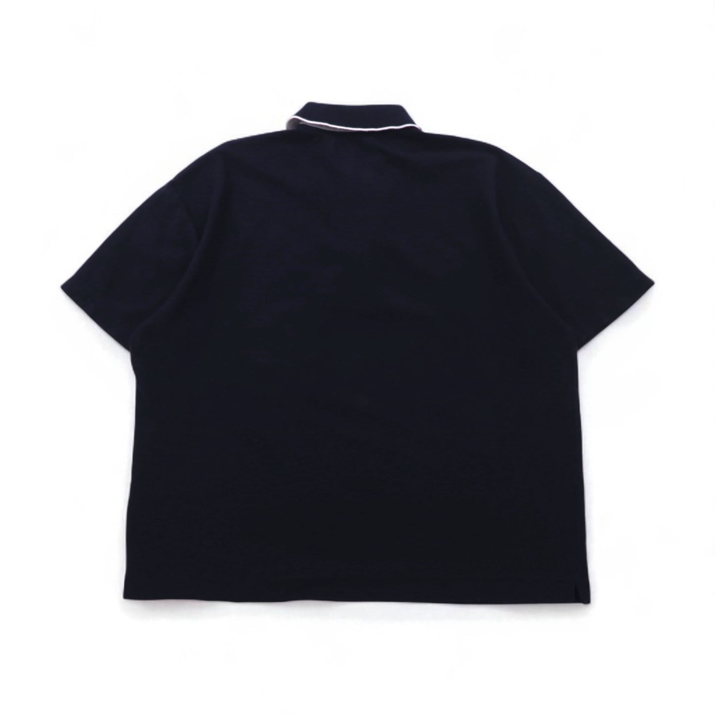 Salvatore Ferragamo イタリア製 ワイドシルエット ポロシャツ L ネイビー コットン ワンポイントロゴ刺繍