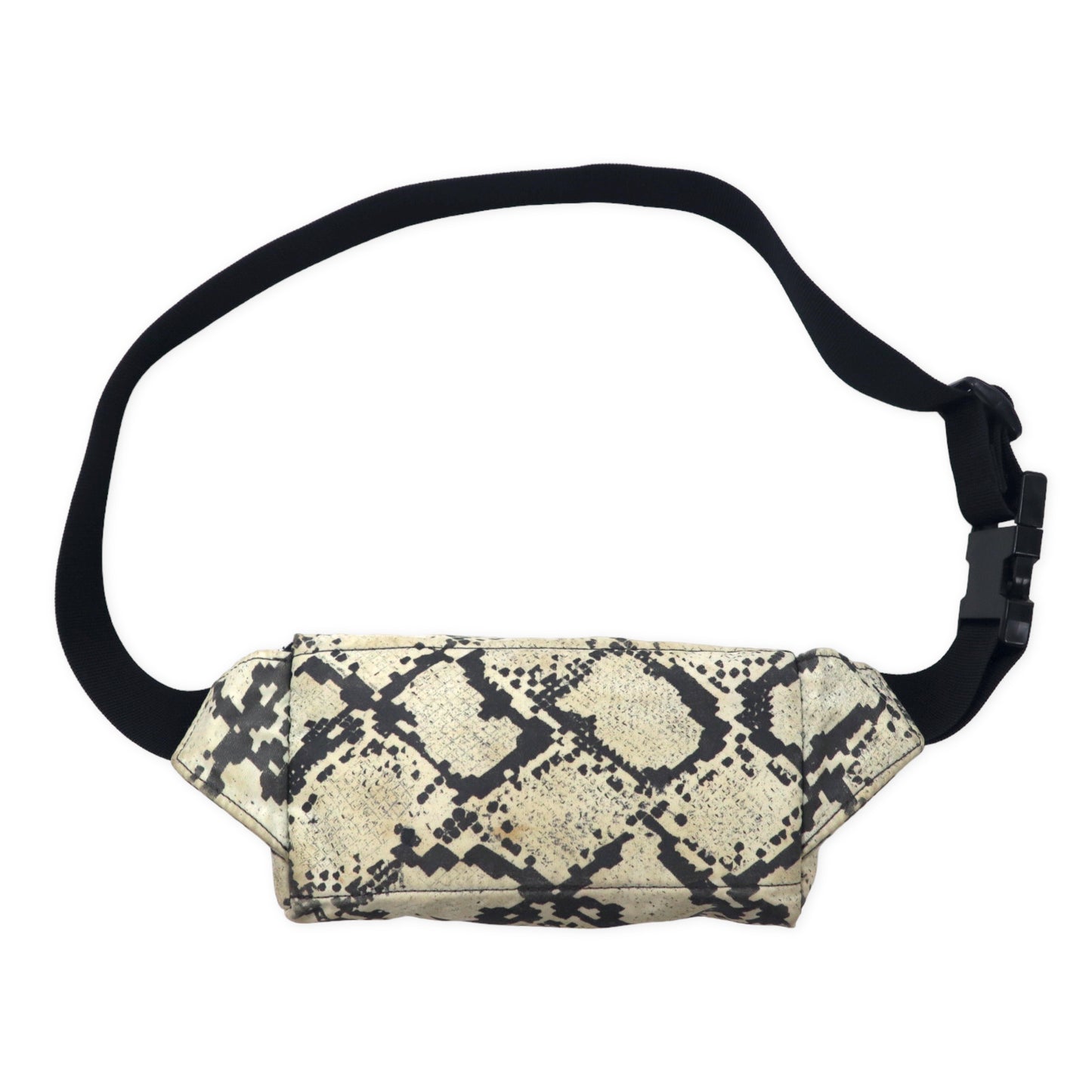 HEAD PORTER Waist Pouch Body Bag Beige Python Pattern Nylon Japan 