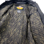 HARLEY DAVIDSON A-2 Leather Flight Bomber Jacket, Military Riders, L, Black, Grained Leather, Removable Liner, Epaulettes