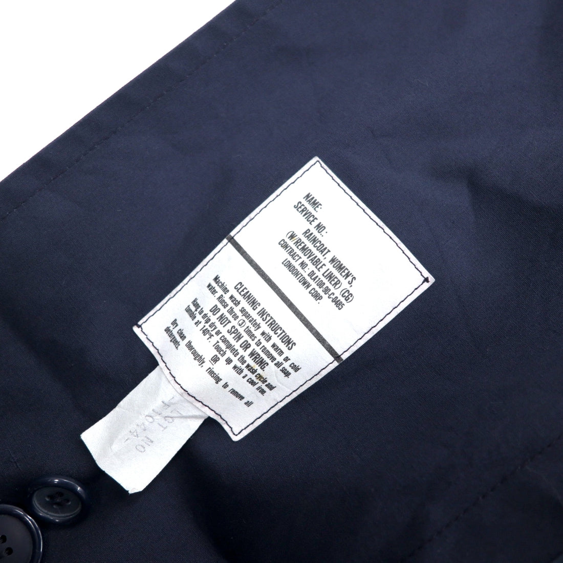 90s US NAVY All-weather trench coat, 14R, navy, polyester, cotton, detachable liner, belt included, military, 8410-01-175-2264 RAIN COAT WOMEN'S LONDONTOWN CORP