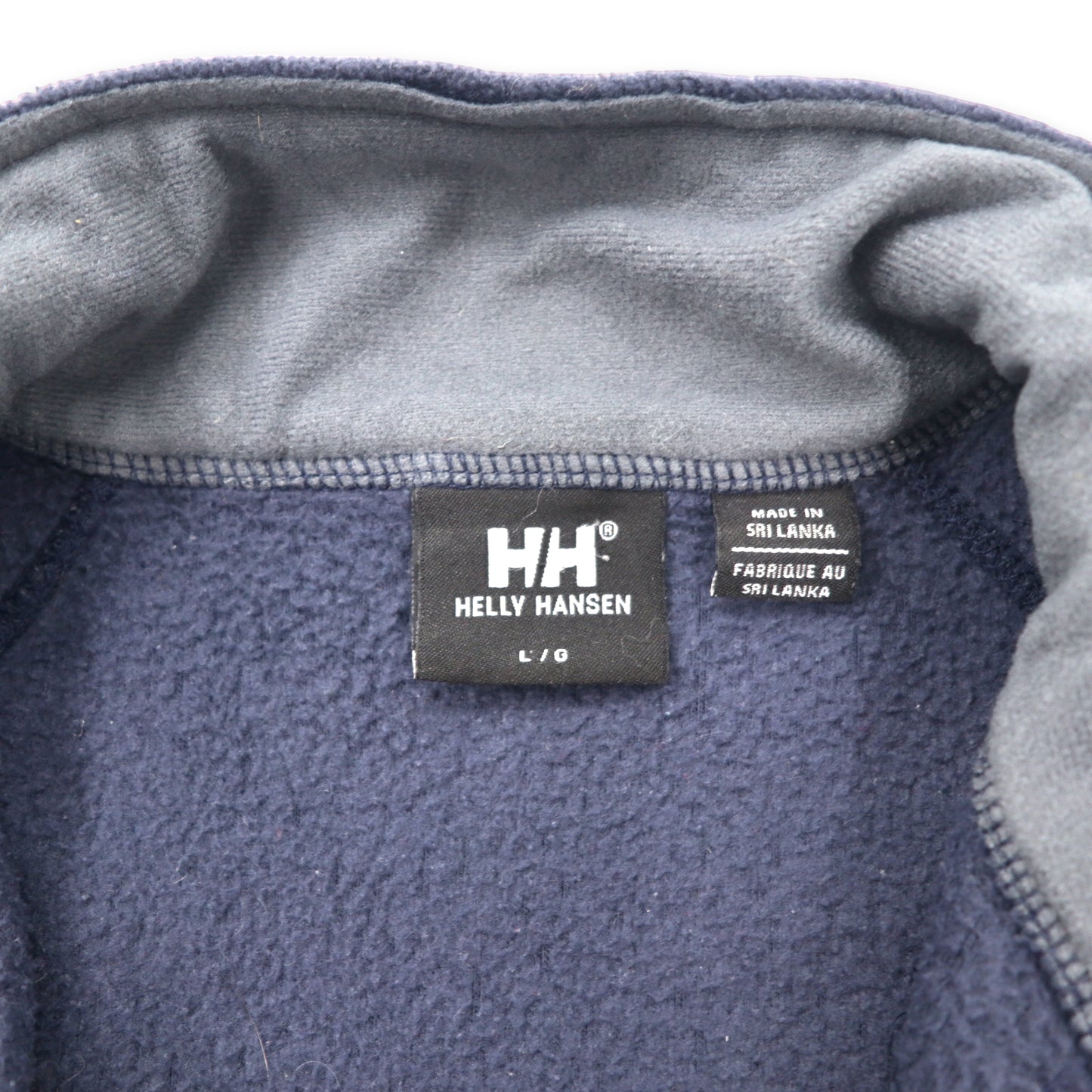 HELLY HANSEN フルジップ フリースジャケット L ネイビー ポリエステル ロゴ刺繍 スリランカ製