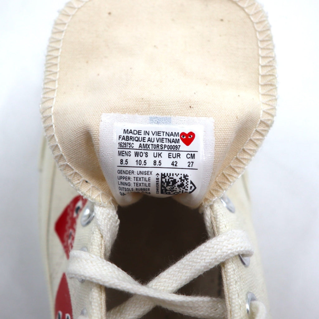 PLAY COMME des GARCONS × CONVERSE CT70 スニーカー 27cm ホワイト Chuck Taylor 70 チャックテイラー Multi Heart マルチハート 162975C
