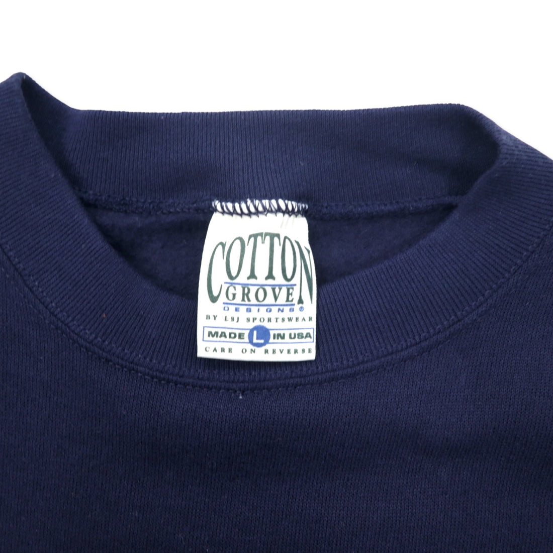 COTTON GROVE USA made 90s college print sweatshirt L Navy Cotton WISCONSIN