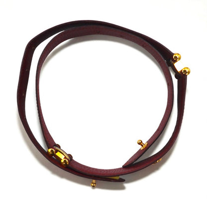 Cartier スペイン製 オールド マストライン レザーベルト ボルドー シボ革 トリニティ金具