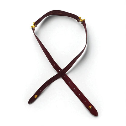 Cartier スペイン製 オールド マストライン レザーベルト ボルドー シボ革 トリニティ金具