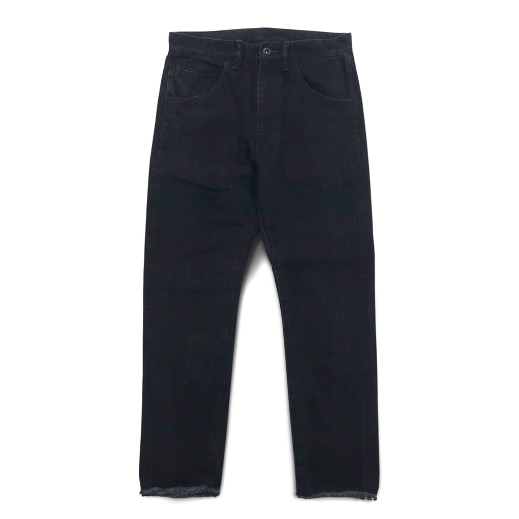 bukht カットオフ デニムパンツ S ブラック BASIC 5P SLIM DENIM PANTS B-M31806 日本製