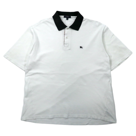 日本然リトテ-古着オンライン-イギリス製 BURBERRY ポロシャツ M ホワイト コットン ワンポイントロゴ オールド-UK MADE BURBERRY Polo Shirt M White Cotton One Point Logo Vintage