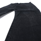 bukht カットオフ デニムパンツ S ブラック BASIC 5P SLIM DENIM PANTS B-M31806 日本製