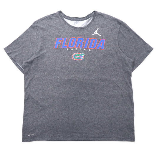 日本然リトテ-古着オンライン-NIKE NBA プリントTシャツ XXL グレー コットン FLORIDA GATORS ジャンプマン ビッグサイズ-