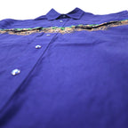 Wrangler 80s Western Shirt, Large, Blue, Cotton, Chimayo, Cowboy