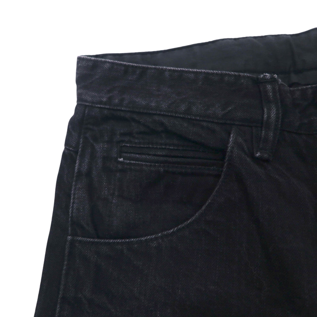 bukht カットオフ デニムパンツ S ブラック BASIC 5P SLIM DENIM PANTS B-M31806 日本製