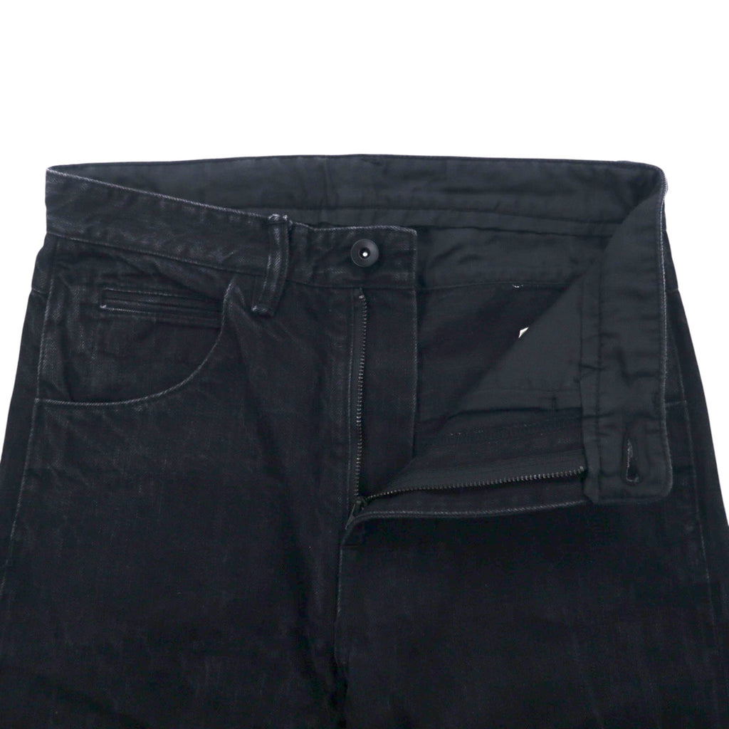 bukht カットオフ デニムパンツ S ブラック BASIC 5P SLIM DENIM PANTS B-M31806 日本製