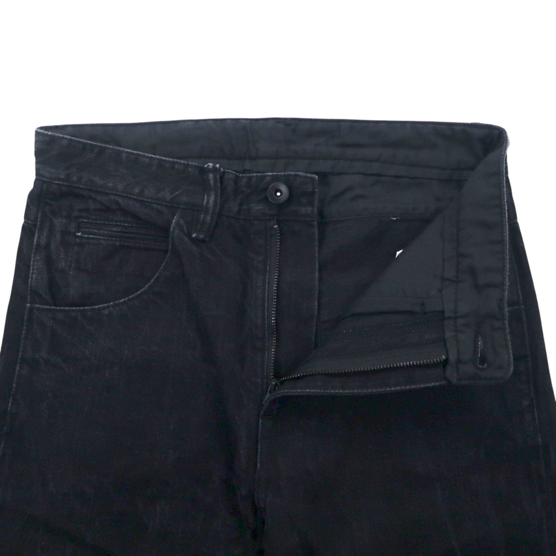 bukht カットオフ デニムパンツ S ブラック BASIC 5P SLIM DENIM PANTS B-M31806 日本製