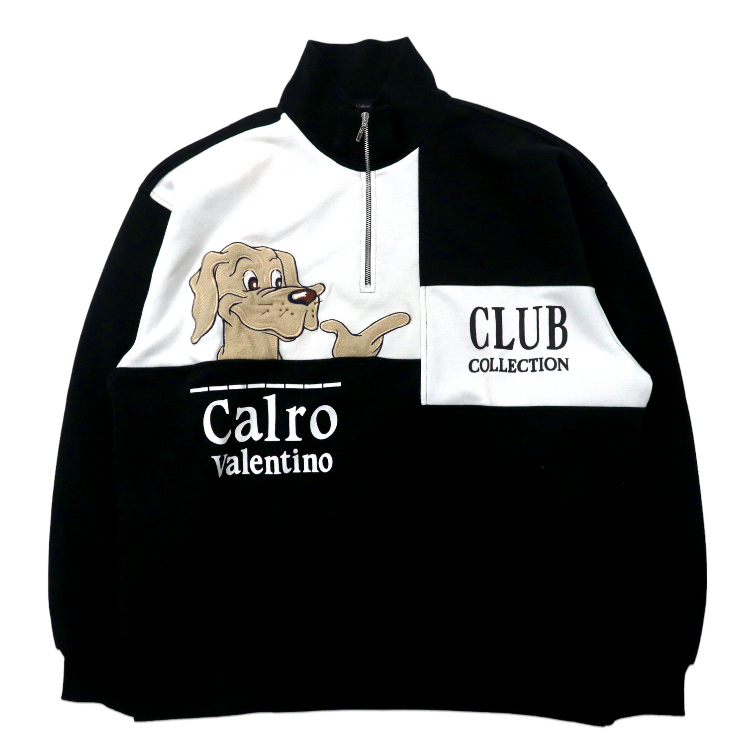 Calro Valentino Setup Jersey Half Zip Sweatshirt LL Black Dog