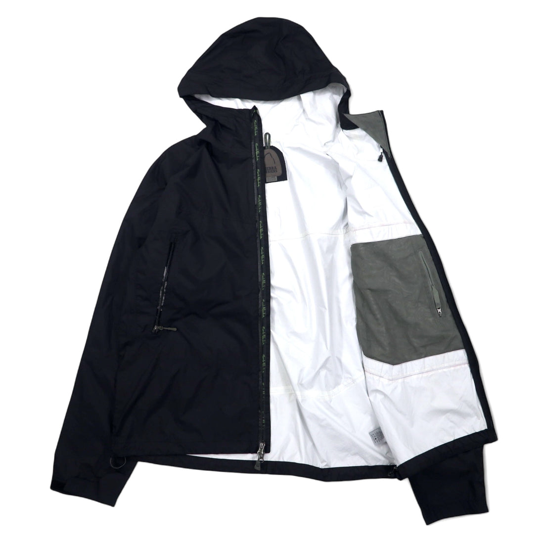 SIERRA DESIGNS Hurricane Jacket Mountain Parka XL Black Nylon Waterproof HURRICANE RAIN JACKET