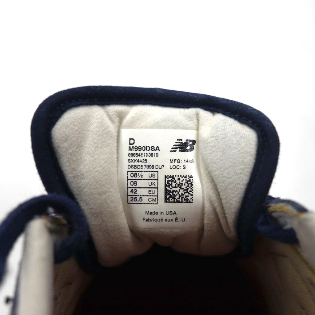 new balance USA製 M990DSA スエード スニーカー 26.5cm ネイビー ホーウィンレザー vibramソール