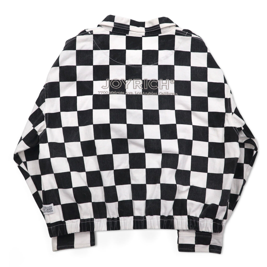JOYRICH フラッグチェック デニム トラッカージャケット L ホワイト ブラック コットン