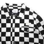 JOYRICH フラッグチェック デニム トラッカージャケット L ホワイト ブラック コットン