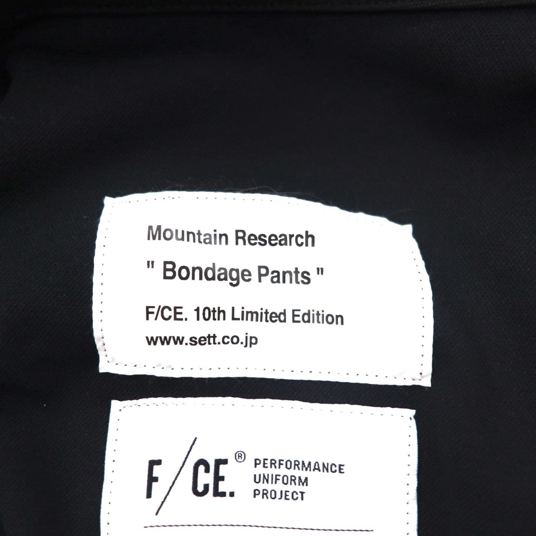 F/CE. × MOUNTAIN RESARCH Bondage Pants S Black SOLOTEX BONDAGE PANTS 10THFMR001