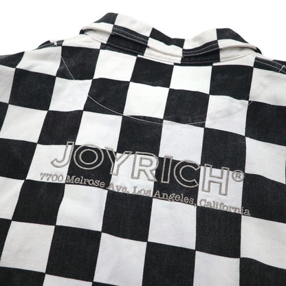 JOYRICH フラッグチェック デニム トラッカージャケット L ホワイト ブラック コットン