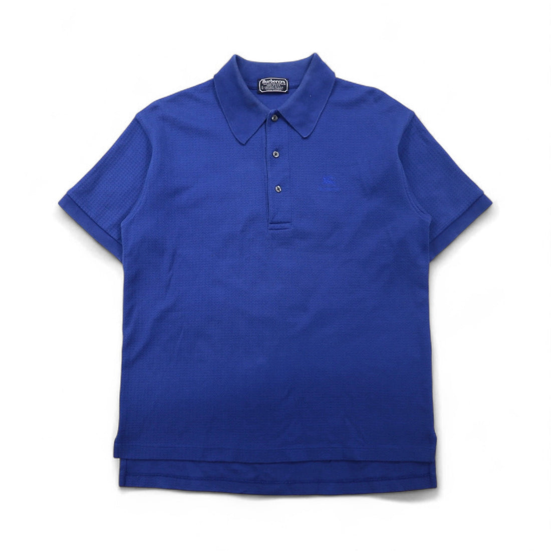 Burberry's USA-made jacquard polo shirt, size M, blue cotton, with one-point logo embroidery.