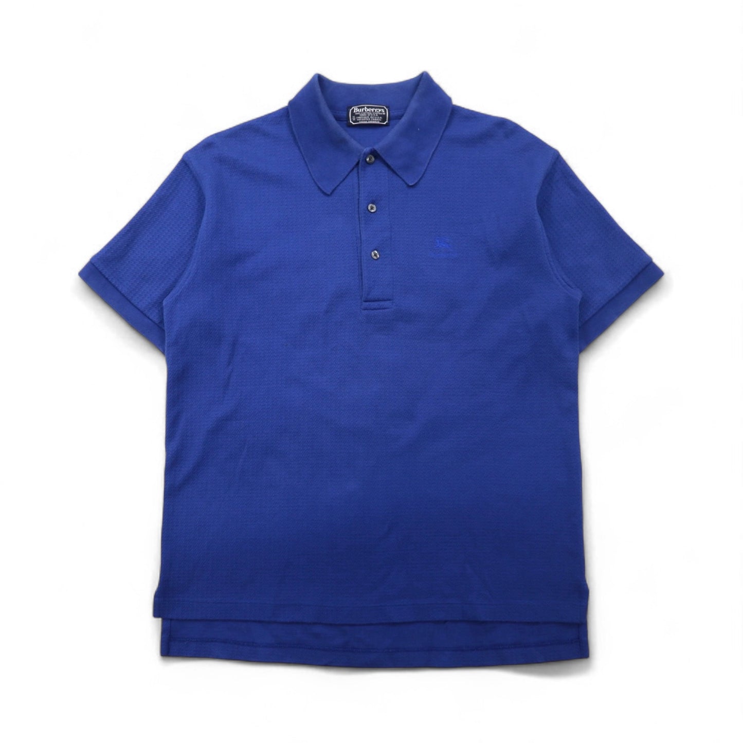 Burberry's USA-made jacquard polo shirt, size M, blue cotton, with one-point logo embroidery.