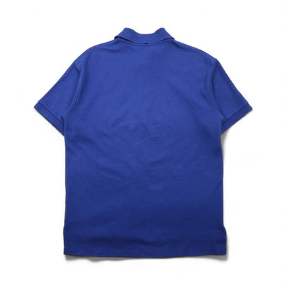 Burberry's USA-made jacquard polo shirt, size M, blue cotton, with one-point logo embroidery.