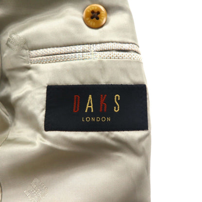 DAKS シルク混 2B テーラードジャケット スーツ M ベージュ チェック ウール 日本製